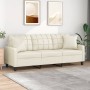 Sofá de 3 plazas con cojines cuero sintético color crema 180 cm von , Sofas - Ref: Foro24-3200809, Preis: 265,91 €, Rabatt: %