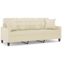 Sofá de 3 plazas con cojines cuero sintético color crema 180 cm von , Sofas - Ref: Foro24-3200809, Preis: 265,91 €, Rabatt: %