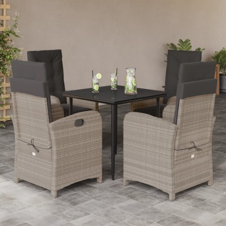 Set comedor de jardín 5 pzas cojines ratán sintético gris claro by , Garden sets - Ref: Foro24-3212411, Price: 599,02 €, Disc...