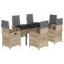 Set comedor de jardín 7 pzas con cojines ratán sintético beige by , Garden sets - Ref: Foro24-3212405, Price: 846,71 €, Disco...