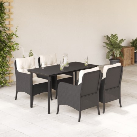 Set de muebles jardín 5 pzas con cojines ratán sintético negro von , Gartensets - Ref: Foro24-3211915, Preis: 514,87 €, Rabat...