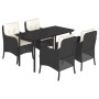 Set de muebles jardín 5 pzas con cojines ratán sintético negro von , Gartensets - Ref: Foro24-3211915, Preis: 514,87 €, Rabat...