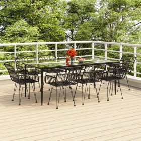 Juego de comedor de jardín 9 piezas ratán sintético negro von , Gartensets - Ref: Foro24-3157858, Preis: 760,11 €, Rabatt: %
