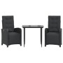 Mesita y sillas con cojines 3 piezas ratán sintético negro by , Garden sets - Ref: Foro24-3212528, Price: 337,55 €, Discount: %
