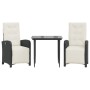 Mesita y sillas con cojines 3 piezas ratán sintético negro by , Garden sets - Ref: Foro24-3212514, Price: 397,78 €, Discount: %