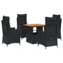 Set de muebles jardín 5 pzas con cojines ratán sintético negro by , Garden sets - Ref: Foro24-3277446, Price: 522,70 €, Disco...