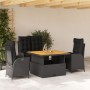 Juego comedor jardín 4 piezas con cojines ratán sintético negro by , Garden sets - Ref: Foro24-3277452, Price: 509,01 €, Disc...