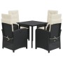 Set de muebles jardín 5 pzas con cojines ratán sintético negro von , Gartensets - Ref: Foro24-3212301, Preis: 511,45 €, Rabat...