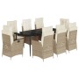 Set comedor de jardín 9 pzas con cojines ratán sintético beige von , Gartensets - Ref: Foro24-3213242, Preis: 1,00 €, Rabatt: %