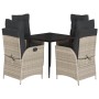 Set comedor de jardín 5 pzas cojines ratán sintético gris claro by , Garden sets - Ref: Foro24-3213275, Price: 532,80 €, Disc...