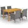 Juego de comedor de jardín de 5 piezas gris de vidaXL, Conjuntos de jardín - Ref: Foro24-3067770, Precio: 417,30 €, Descuento: %