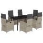 Set comedor jardín 7 pzas y cojines ratán sintético gris claro von , Gartensets - Ref: Foro24-3212426, Preis: 899,38 €, Rabat...