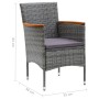 Gray 5-Piece Garden Dining Set by vidaXL, Garden sets - Ref: Foro24-3067770, Price: 410,65 €, Discount: %