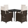 Set comedor de jardín 5 piezas y cojines ratán sintético marrón by , Garden sets - Ref: Foro24-3212341, Price: 538,44 €, Disc...