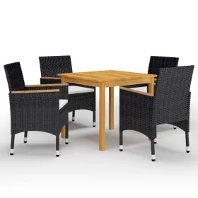 Black 5-Piece Garden Dining Set by vidaXL, Garden sets - Ref: Foro24-3067677, Price: 332,12 €, Discount: %
