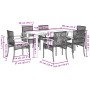 Set comedor jardín 7 pzas y cojines ratán sintético gris von , Gartensets - Ref: Foro24-3213621, Preis: 455,13 €, Rabatt: %