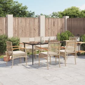 Set comedor de jardín 7 pzas con cojines ratán sintético beige von , Gartensets - Ref: Foro24-3213628, Preis: 552,92 €, Rabat...