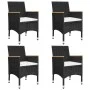 Juego de comedor de jardín de 5 piezas negro de vidaXL, Conjuntos de jardín - Ref: Foro24-3067677, Precio: 343,29 €, Descuent...