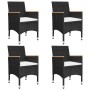 Schwarze 5-teilige Garten-Essgruppe von vidaXL, Gartensets - Ref: Foro24-3067677, Preis: 310,45 €, Rabatt: %