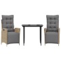 Set comedor de jardín 3 pzas con cojines ratán sintético beige by , Garden sets - Ref: Foro24-3213448, Price: 333,91 €, Disco...