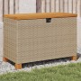 Caja de almacenaje jardín madera acacia ratán beige 80x40x48 cm by , Outdoor storage boxes - Ref: Foro24-366284, Price: 120,8...