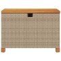 Caja de almacenaje jardín madera acacia ratán beige 80x40x48 cm by , Outdoor storage boxes - Ref: Foro24-366284, Price: 120,8...