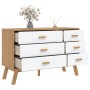Mesita de noche OLDEN madera maciza de pino blanco y marrón de , Cajoneras - Ref: Foro24-358593, Precio: 171,14 €, Descuento: %