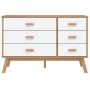 Mesita de noche OLDEN madera maciza de pino blanco y marrón de , Cajoneras - Ref: Foro24-358593, Precio: 171,14 €, Descuento: %