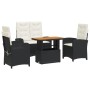Juego comedor jardín 4 piezas con cojines ratán sintético negro von , Gartensets - Ref: Foro24-3277323, Preis: 428,16 €, Raba...