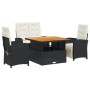 Juego comedor jardín 4 piezas con cojines ratán sintético negro by , Garden sets - Ref: Foro24-3277321, Price: 544,16 €, Disc...