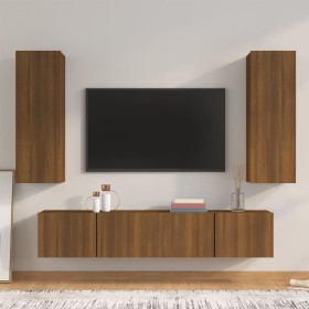 Set de muebles para TV 4 pzas madera contrachapada marrón roble von , TV-Möbel - Ref: Foro24-3114205, Preis: 172,95 €, Rabatt: %