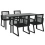 Juego de comedor de jardín 5 piezas ratán PVC negro by , Garden sets - Ref: Foro24-3156544, Price: 419,00 €, Discount: %