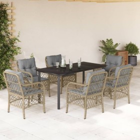 Set comedor de jardín 7 pzas con cojines ratán sintético beige von , Gartensets - Ref: Foro24-3212163, Preis: 758,75 €, Rabat...