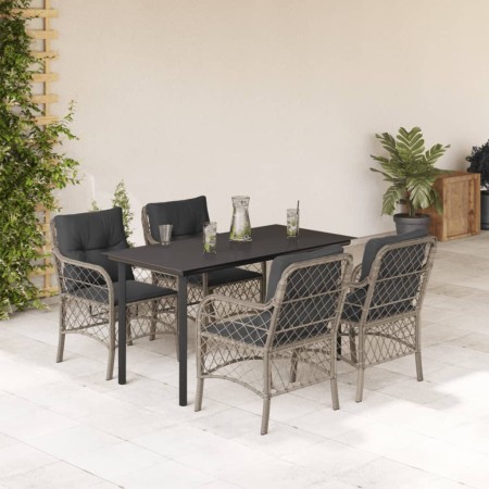 Set comedor de jardín 5 pzas cojines ratán sintético gris claro von , Gartensets - Ref: Foro24-3212175, Preis: 499,10 €, Raba...