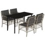 Set comedor de jardín 5 pzas cojines ratán sintético gris claro von , Gartensets - Ref: Foro24-3212175, Preis: 499,10 €, Raba...