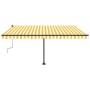 Toldo manual retráctil con LED amarillo y blanco 450x300 cm by , Awnings - Ref: Foro24-3069763, Price: 539,68 €, Discount: %