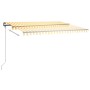 Toldo manual retráctil con LED amarillo y blanco 450x300 cm by , Awnings - Ref: Foro24-3069763, Price: 539,68 €, Discount: %