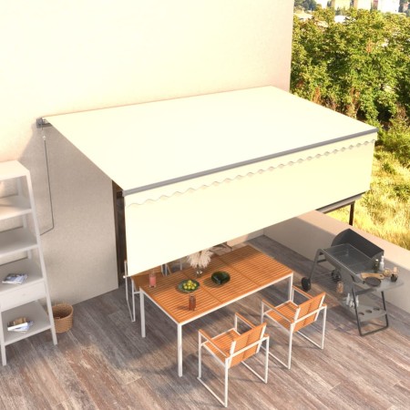 Toldo retráctil automático con persiana crema 5x3 m by , Awnings - Ref: Foro24-3069467, Price: 541,80 €, Discount: %