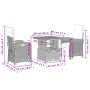Set comedor de jardín 3 pzas con cojines ratán sintético negro by , Garden sets - Ref: Foro24-3277375, Price: 327,32 €, Disco...