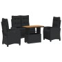Juego comedor jardín 4 piezas con cojines ratán sintético negro by , Garden sets - Ref: Foro24-3277396, Price: 488,14 €, Disc...