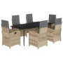 Set comedor de jardín 7 pzas con cojines ratán sintético beige by , Garden sets - Ref: Foro24-3212397, Price: 1,00 €, Discoun...