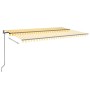 Toldo retráctil automático amarillo y blanco 500x300 cm