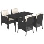 Set de muebles jardín 5 pzas con cojines ratán sintético negro von , Gartensets - Ref: Foro24-3211908, Preis: 507,89 €, Rabat...