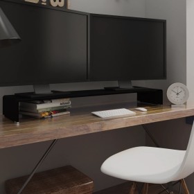 Soporte para TV/Elevador monitor cristal negro 120x30x13 cm von , TV-Möbel - Ref: Foro24-244141, Preis: 124,78 €, Rabatt: %