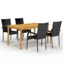 Garten Essgarnitur 5 Stück schwarz von vidaXL, Gartensets - Ref: Foro24-3067784, Preis: 366,45 €, Rabatt: %