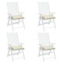Cojines de silla de jardín 4 uds tela Oxford crema 40x40x7 cm