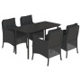 Set de muebles jardín 5 pzas con cojines ratán sintético negro by , Garden sets - Ref: Foro24-3211929, Price: 528,13 €, Disco...