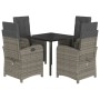 Set comedor de jardín 5 piezas con cojines ratán sintético gris by , Garden sets - Ref: Foro24-3212362, Price: 543,85 €, Disc...