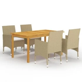 Beigefarbenes 5-teiliges Garten-Essset von vidaXL, Gartensets - Ref: Foro24-3067763, Preis: 412,80 €, Rabatt: %
