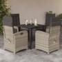 Set comedor de jardín 5 pzas cojines ratán sintético gris claro by , Garden sets - Ref: Foro24-3212606, Price: 616,88 €, Disc...